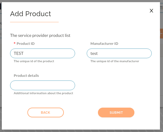 image of the add product form completed