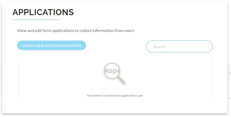 image of the access application page
