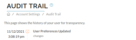 image of the audit trail page