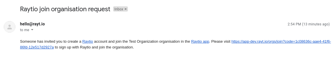 image of the raytio join organization email