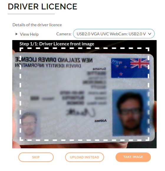 image of scan driver licence page