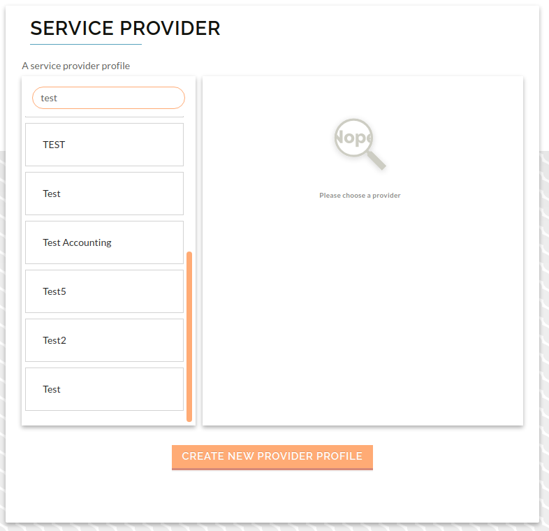 image of the service provider profile page