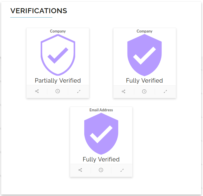 image of the verifications page